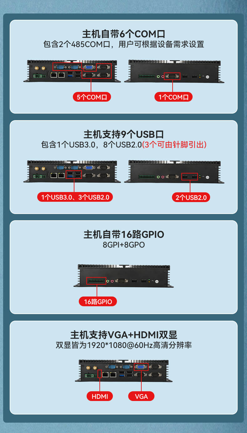 熊猫无风扇嵌入式工控机,车队管理系统工业电脑,DTB-3002-J1900